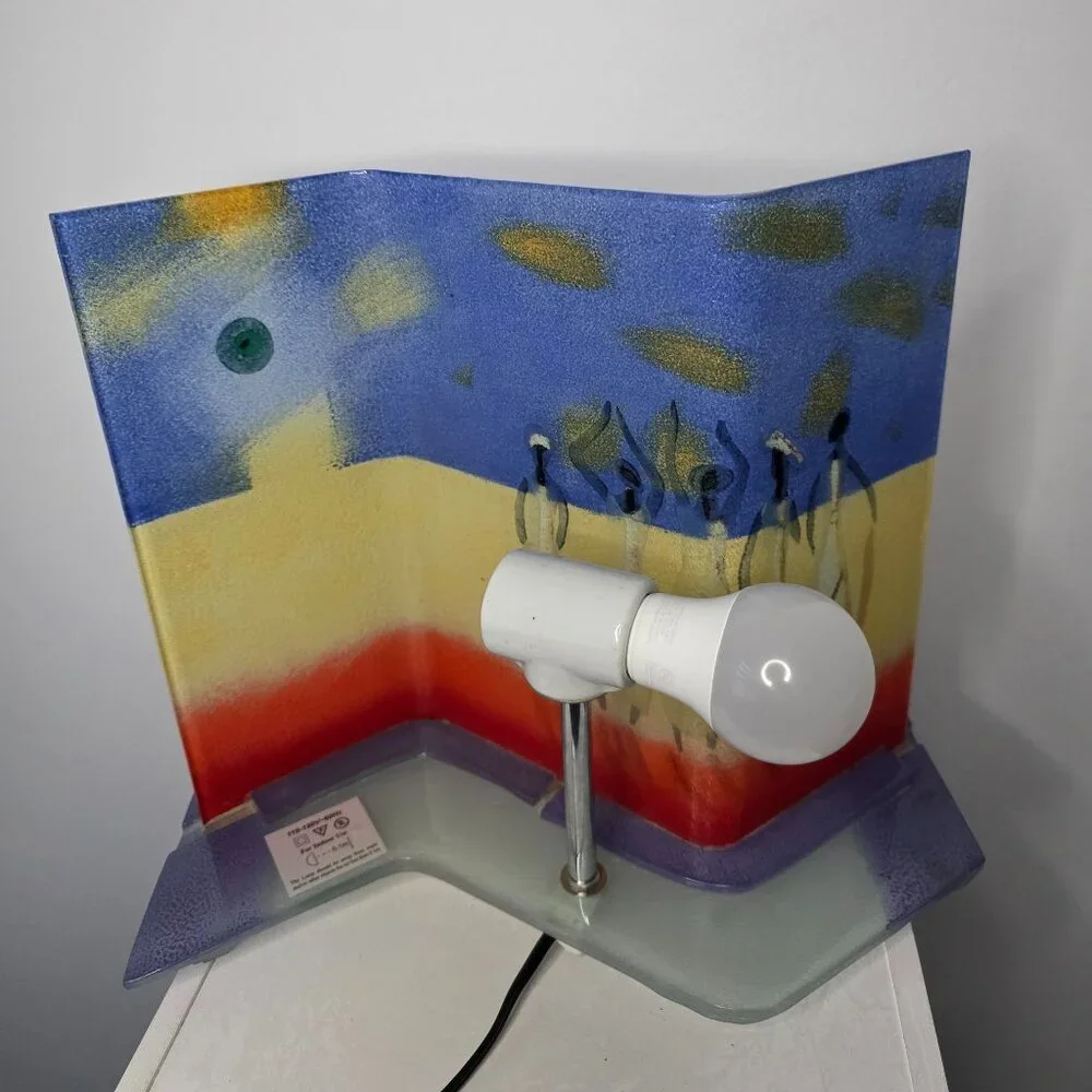Fused Art Glass Dancers Lighted Accent Lamp